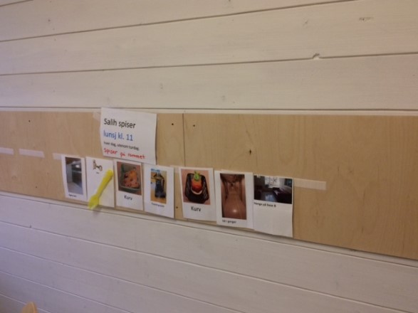 Dagsplan blandet bilder og konkreter