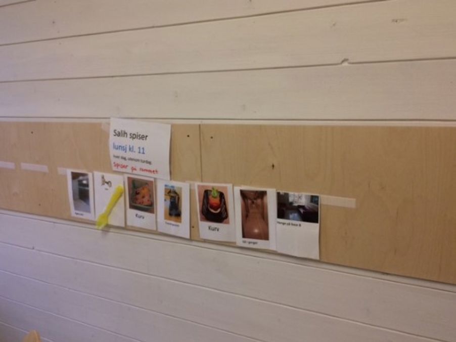 Dagsplan blandet bilder og konkreter