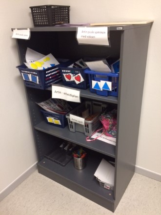 Kurvhylle med symboler